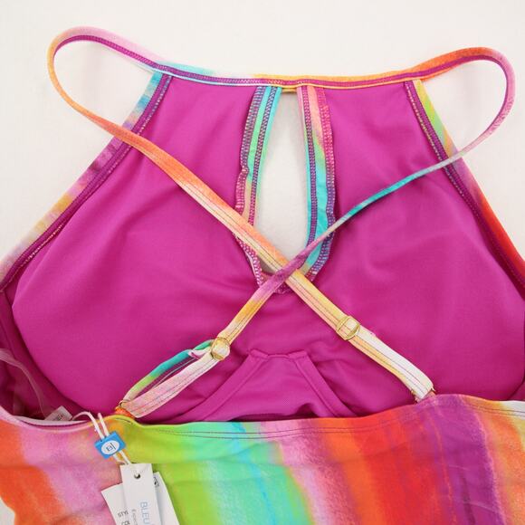 Bleu Rod Beattie Splash Out Tankini Top High Neck Keyhole Multicolor Size 8 NWT - Picture 6 of 11